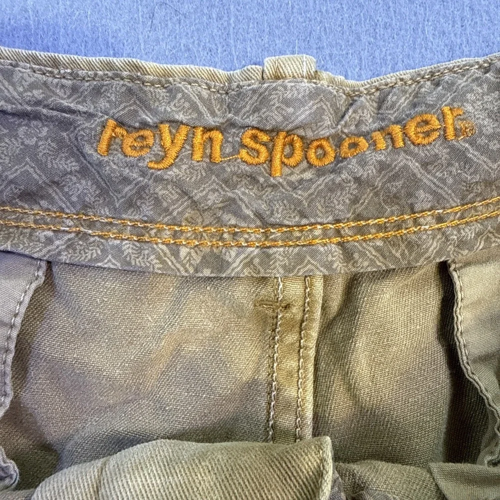 Reyn Spooner Mens 34 Khaki Tan Cotton Twill Cargo Shorts Internal Drawstring